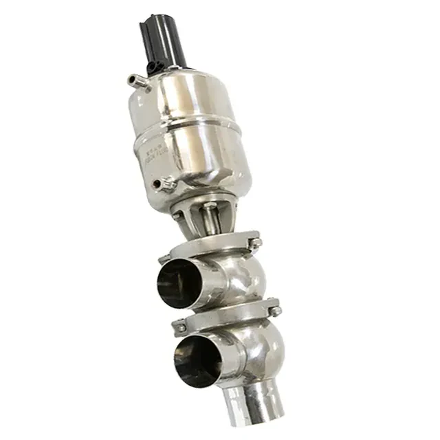 Stainless Steel Sanitary Pneumatic Shut Off Single Seat Diverter Valve — 6/6