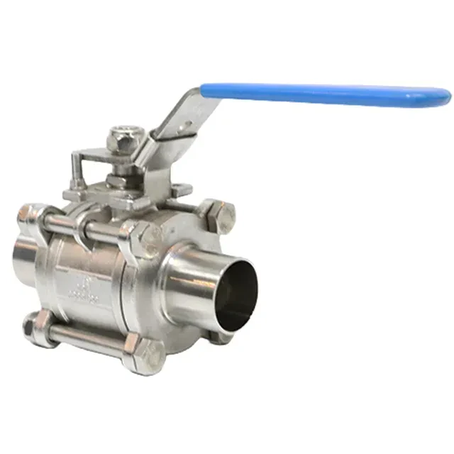 Sanitary Stainless Steel Full Encalpsulated Manual Threaded Butterfly Ball Valve — 5/6