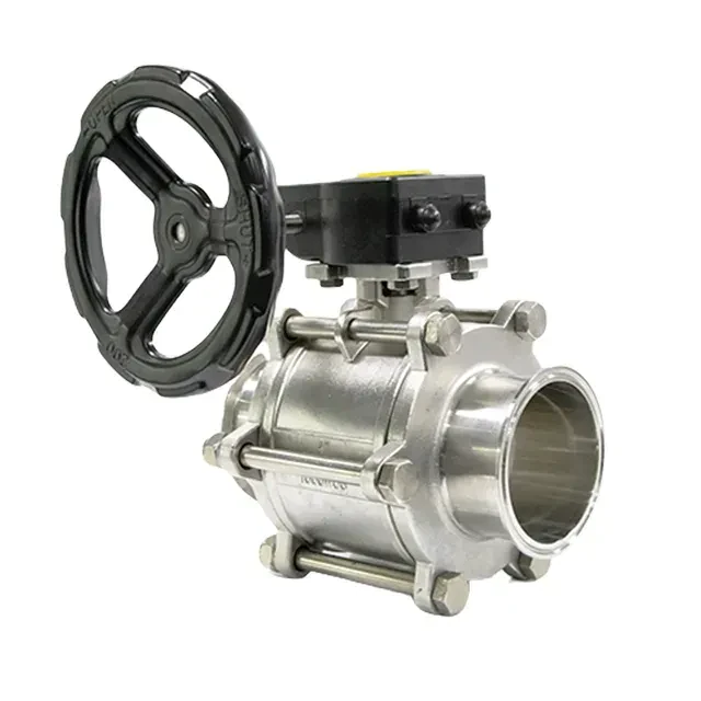 Forged Steel Floating Ball Three Piece  Flow Control Valve with Handwheel Actuator — 3/6