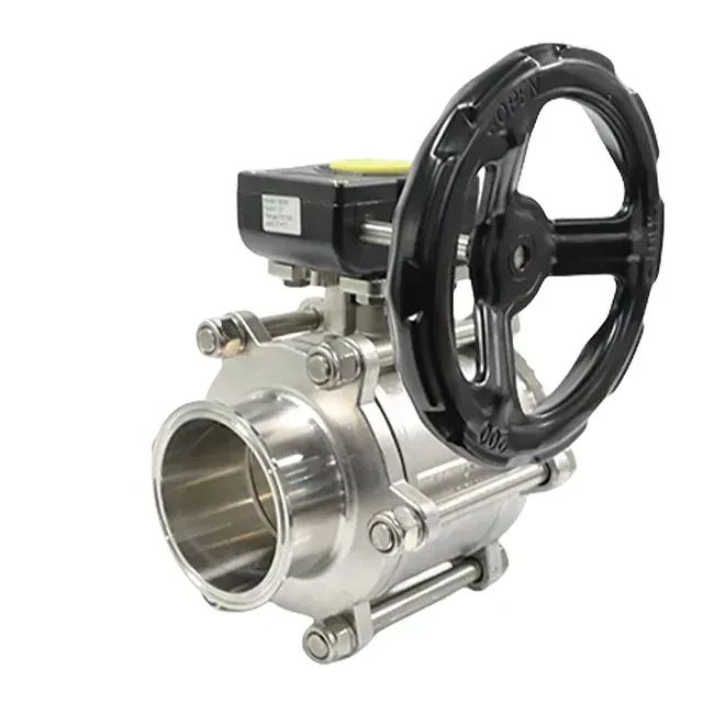 Forged Steel Floating Ball Three Piece  Flow Control Valve with Handwheel Actuator — 4/6