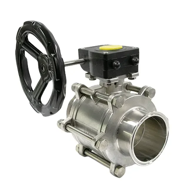 Forged Steel Floating Ball Three Piece  Flow Control Valve with Handwheel Actuator — 5/6