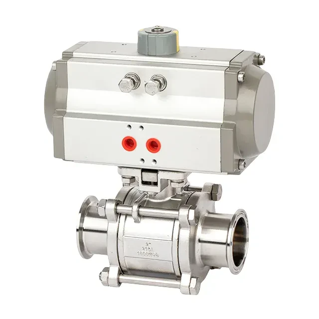 Stainless Steel High Pressure Direct Way Pneumatic Operated Control Ball Valve — 3/6