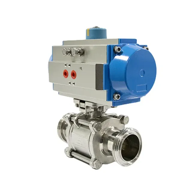Stainless Steel 3 Piece Pneumatic Flow Control Valve with Threaded End Connection — 2/6
