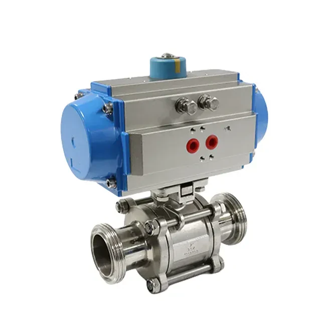 Stainless Steel 3 Piece Pneumatic Flow Control Valve with Threaded End Connection — 5/6