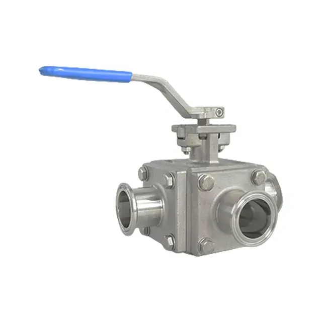 Sanitary Stainless Steel Encapsulated  Welded Tri-Port Manual Flow Controll Ball Valve — 4/6
