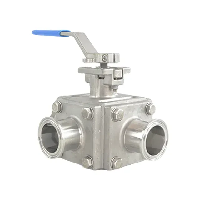 Sanitary Stainless Steel Encapsulated  Welded Tri-Port Manual Flow Controll Ball Valve — 5/6