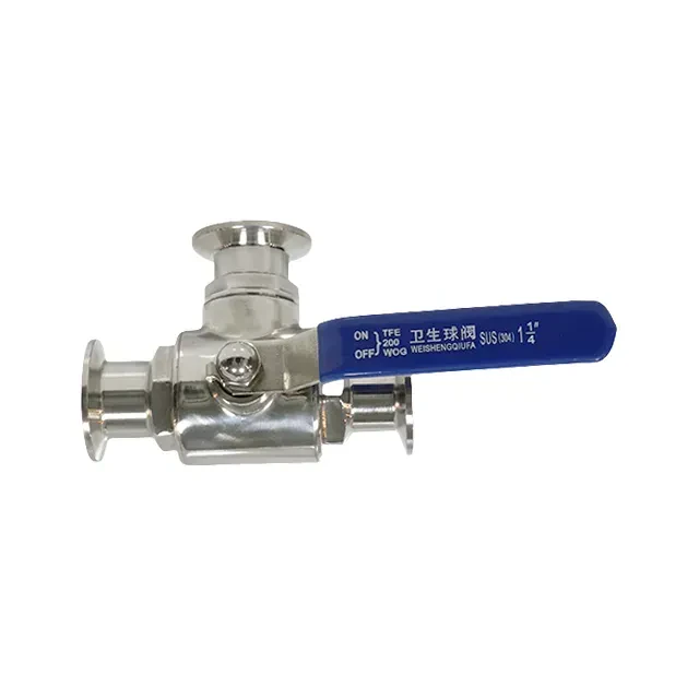 Stainless Steel Manual Food Grade  Clamp Ferrule  3-Way Controll Ball Valve — 2/6