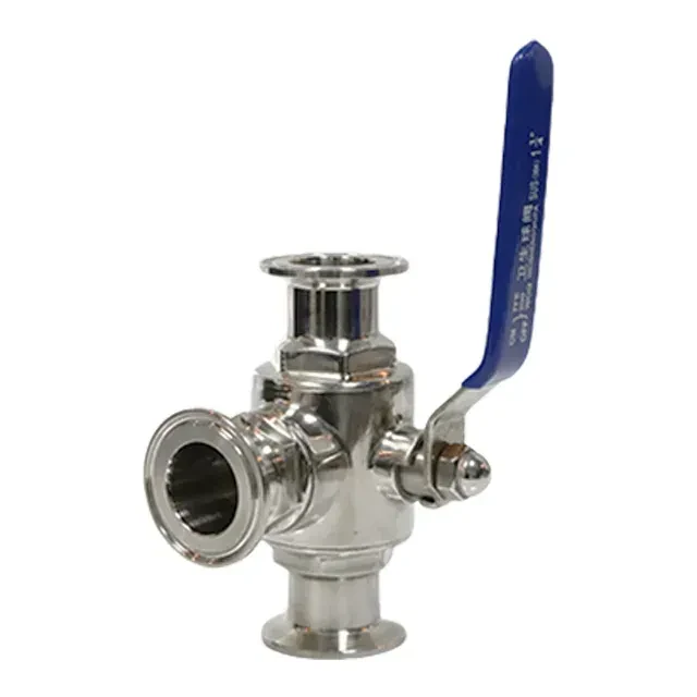 Stainless Steel Manual Food Grade  Clamp Ferrule  3-Way Controll Ball Valve — 4/6