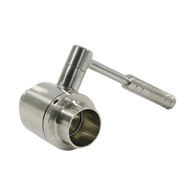 Sanitary Stainless Steel Manual Full Bore Weld End Ball Valve with SS Lever Handle — 3/6