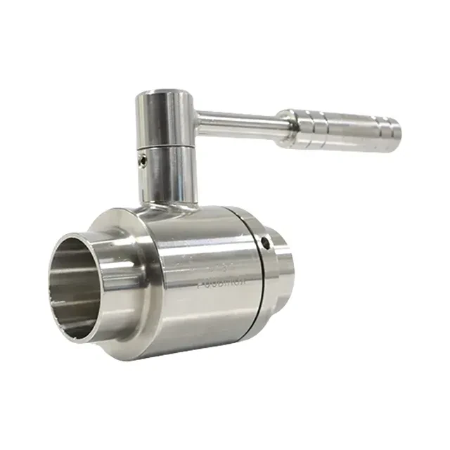 Sanitary Stainless Steel Manual Full Bore Weld End Ball Valve with SS Lever Handle — 5/6