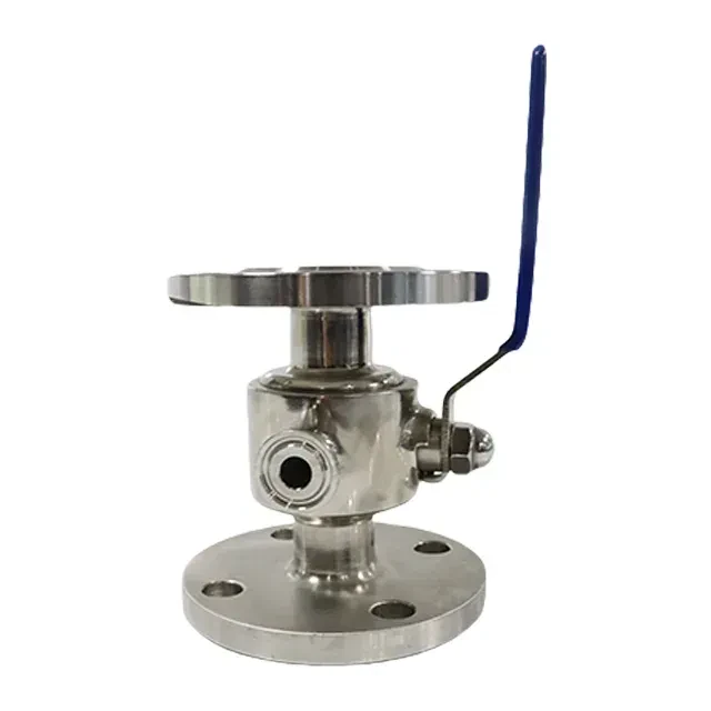 Sanitary Stainless Steel Quick Clean Manual Full Port Flange Ball Valve with CIP Port — 3/6