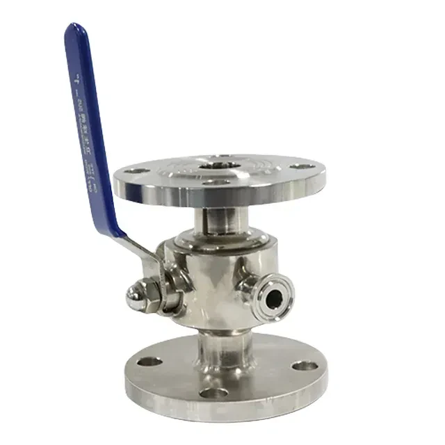 Sanitary Stainless Steel Quick Clean Manual Full Port Flange Ball Valve with CIP Port — 4/6