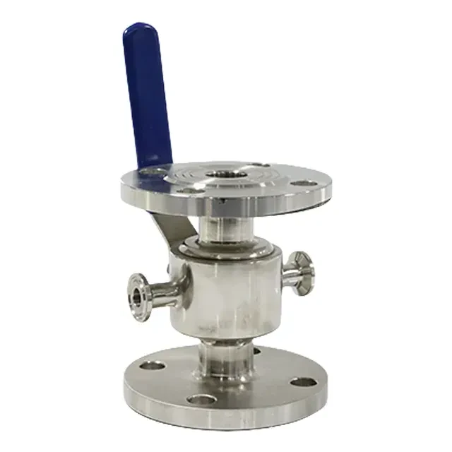Sanitary Stainless Steel Quick Clean Manual Full Port Flange Ball Valve with CIP Port — 5/6