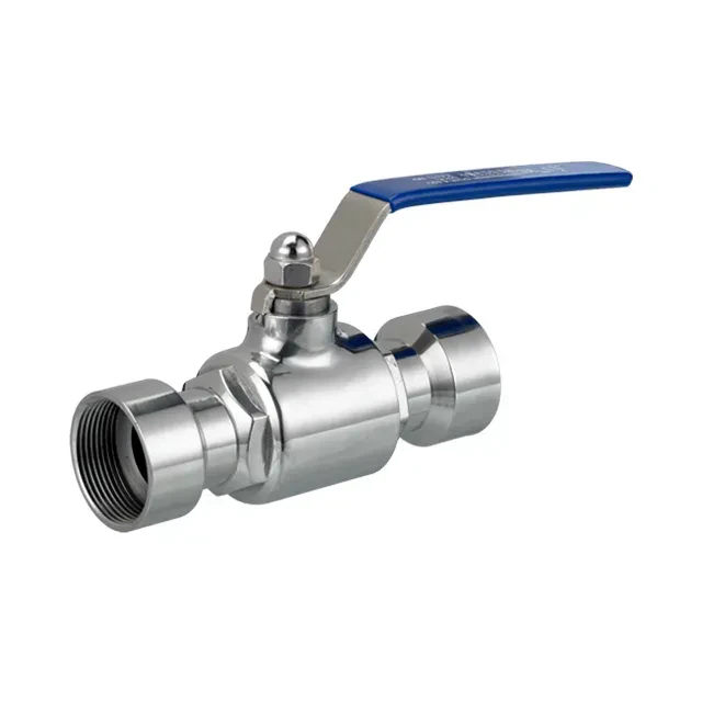 Sanitary Stainless Steel Male-Female Full Port Ball Valve with  Lever Shut Off Handle — 3/6