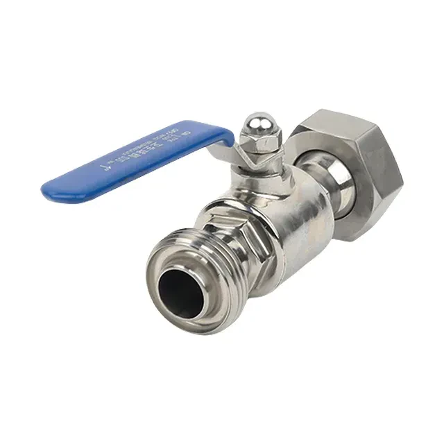 Sanitary Stainless Steel Male-Female Full Port Ball Valve with  Lever Shut Off Handle — 5/6