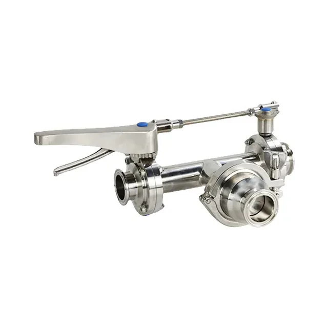 Stainless Steel Clamped Tee Type Three-Way Combination Ball Valve with  Press Release Handle — 2/6