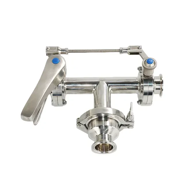 Stainless Steel Clamped Tee Type Three-Way Combination Ball Valve with  Press Release Handle — 3/6