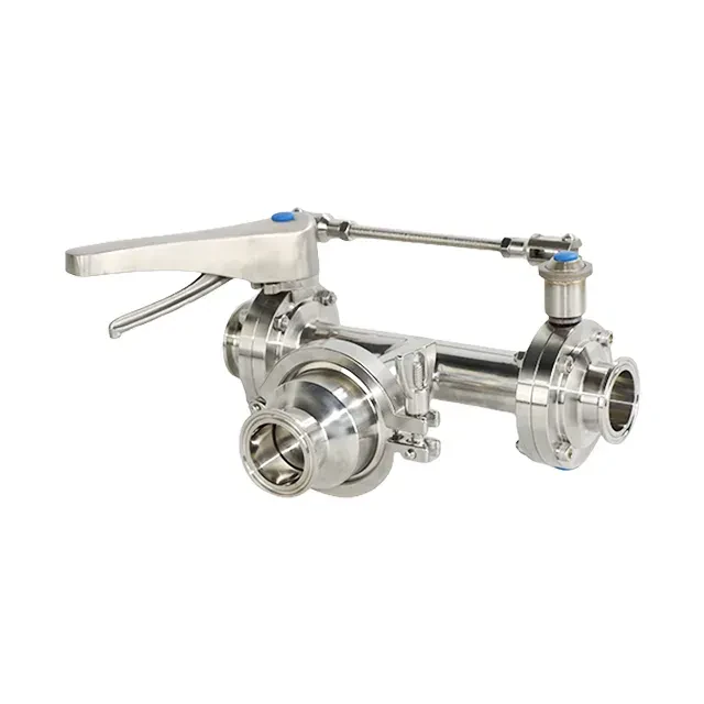 Stainless Steel Clamped Tee Type Three-Way Combination Ball Valve with  Press Release Handle — 4/6