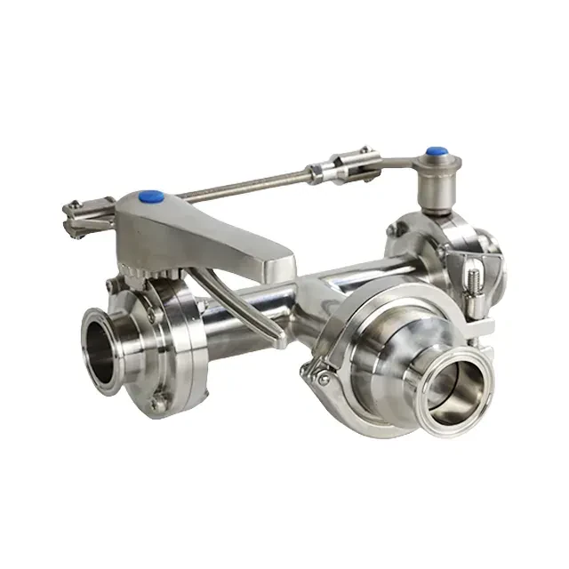 Stainless Steel Clamped Tee Type Three-Way Combination Ball Valve with  Press Release Handle — 5/6