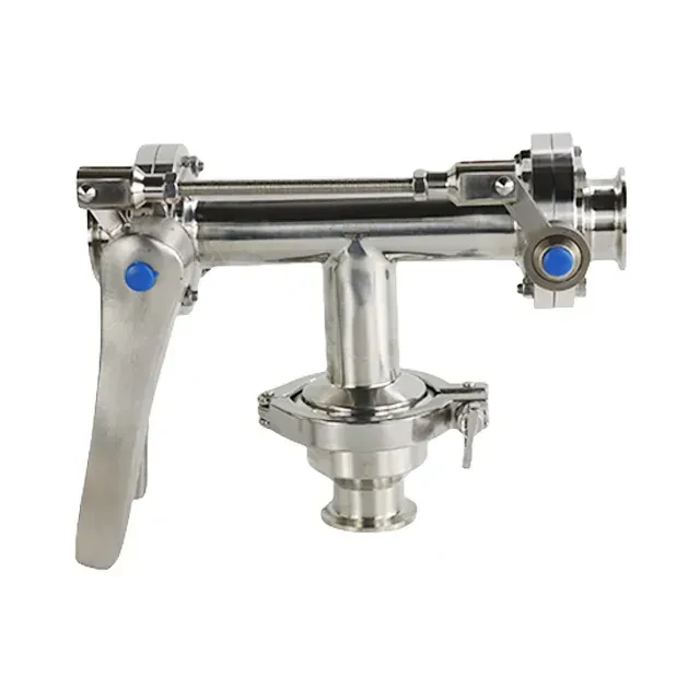Stainless Steel Clamped Tee Type Three-Way Combination Ball Valve with  Press Release Handle — 6/6