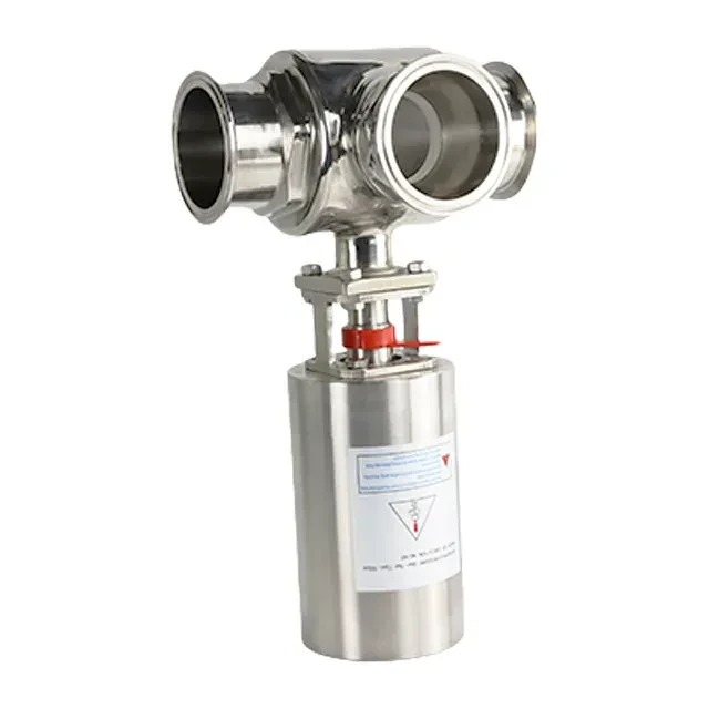 Sanitary Stainless Steel Pneumatic 3-Way Clamp End Ball Valve — 3/6