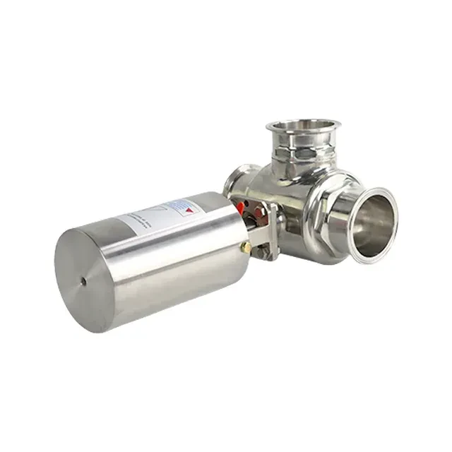 Sanitary Stainless Steel Pneumatic 3-Way Clamp End Ball Valve — 6/6