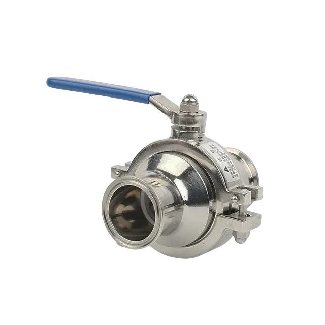 Stainless Steel Sanitary Manual Ferrule Clamped Non-Retention Ball Valve with Drain — 4/6