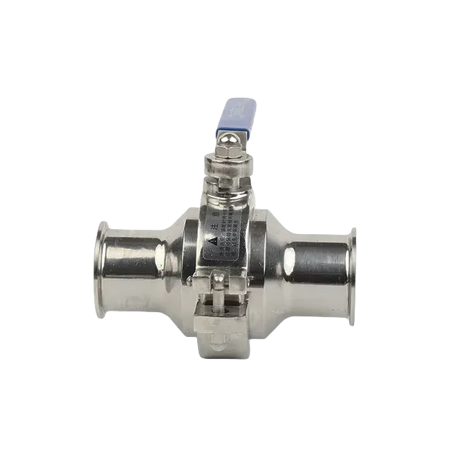 Stainless Steel Sanitary Manual Ferrule Clamped Non-Retention Ball Valve with Drain — 5/6