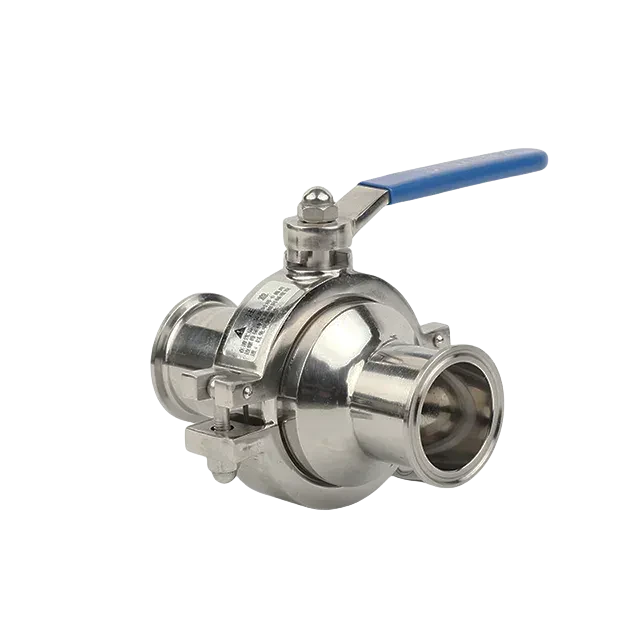 Stainless Steel Sanitary Manual Ferrule Clamped Non-Retention Ball Valve with Drain — 6/6