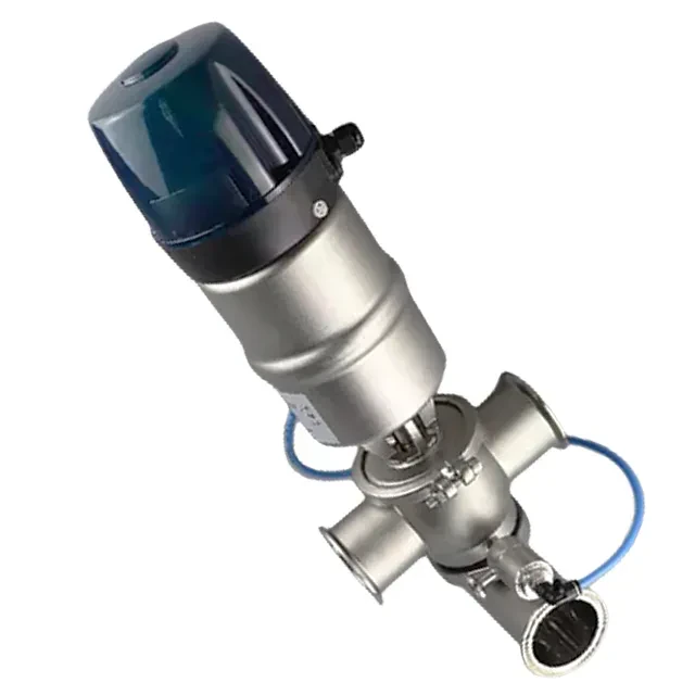 Sanitary Stainless Steel Double Seat Clamp Mixproof Valve with Intelligent Head — 2/6