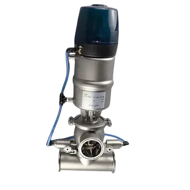Sanitary Stainless Steel Double Seat Clamp Mixproof Valve with Intelligent Head — 4/6