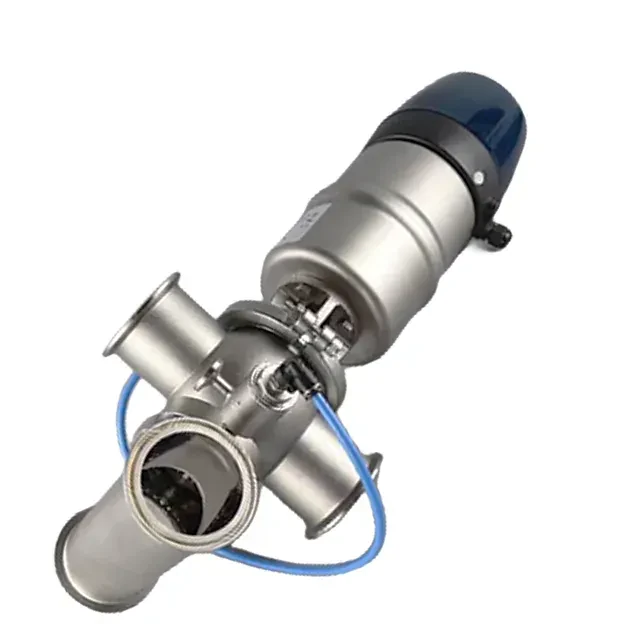 Sanitary Stainless Steel Double Seat Clamp Mixproof Valve with Intelligent Head — 5/6