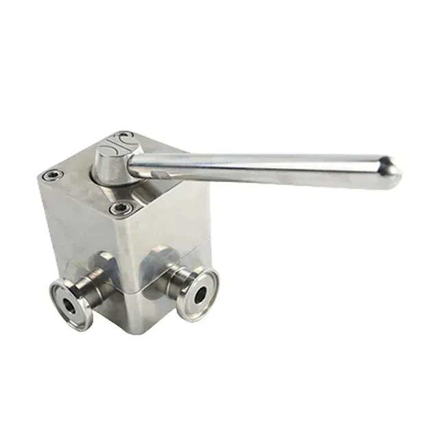 Stainless Steel Sanitary Durable Clamped 4 Way Hydraulic Ball Plug Valve — 3/6