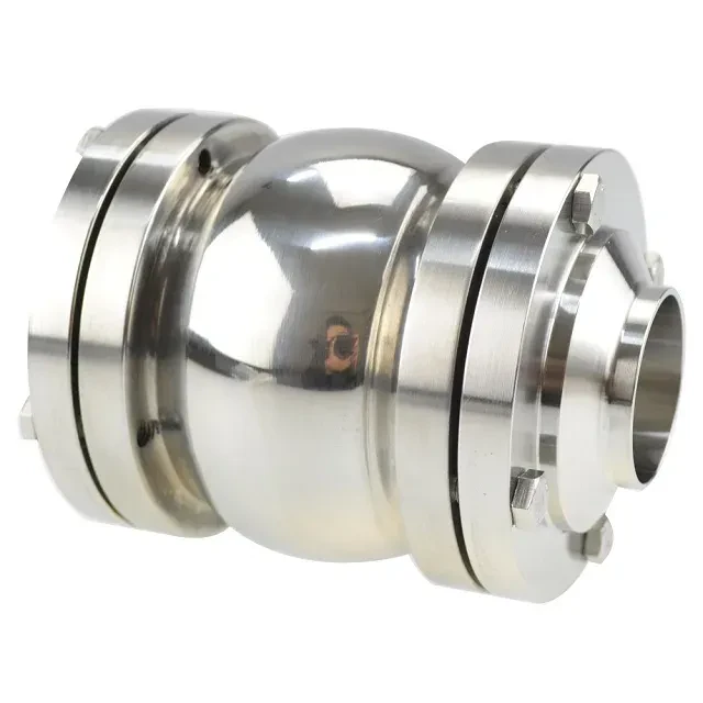 Stainless Steel Sanitary Double-union Non Return Valve for Liquid Control — 4/6