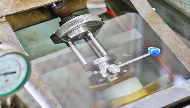 A butterfly valve in the pressure test rig at Joneng
