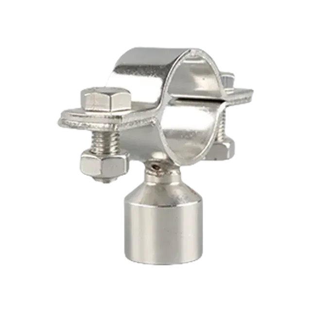 Stainless Steel Round Bolted  Pipe Clip with Threaded Boss — 5/6