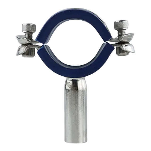 Stainless Steel Rubberized  Clamp-on Pipe Round Fitting for Pipe Bracket — 2/6
