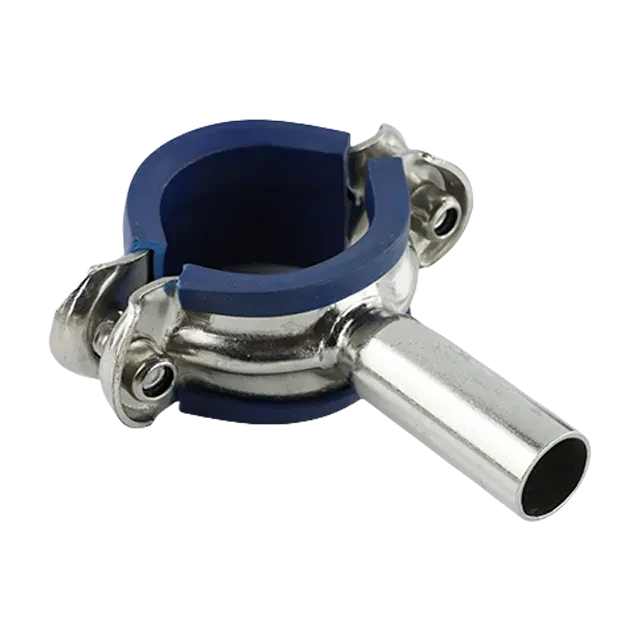 Stainless Steel Rubberized  Clamp-on Pipe Round Fitting for Pipe Bracket — 6/6