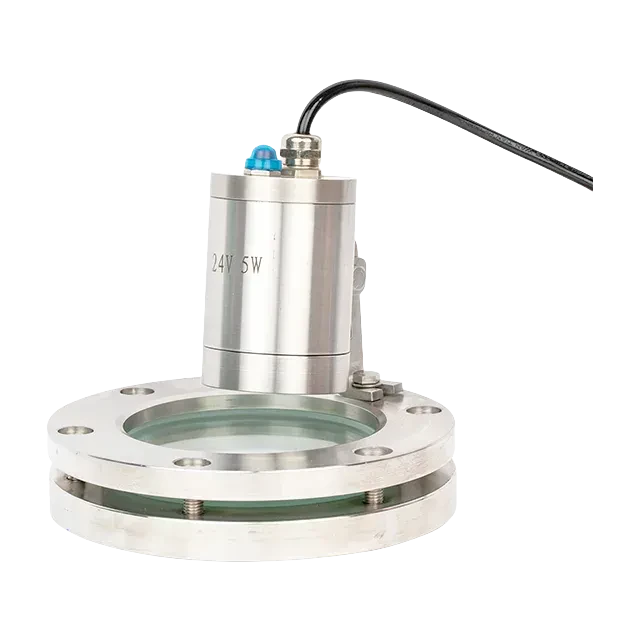 Sanitary Stainless Steel Sight Glass with Scraper & Wired LED Light — 6/6