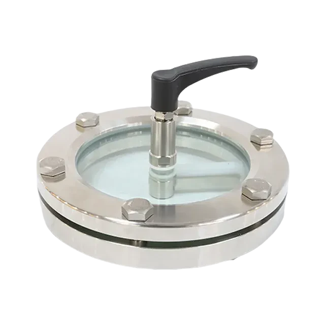 Sanitary Stainless Steel Circular Scraper Sight Glass for Pressure Vessels — 3/6
