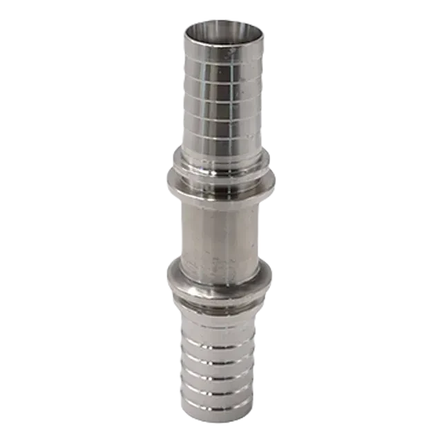 Sanitary Stainless Steel Food Grade High Quality  Double Connector Hose Barb Splicer Fitting — 2/6