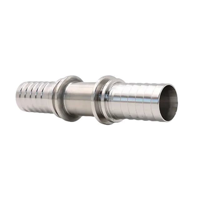Sanitary Stainless Steel Food Grade High Quality  Double Connector Hose Barb Splicer Fitting — 4/6