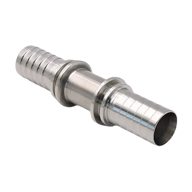 Sanitary Stainless Steel Food Grade High Quality  Double Connector Hose Barb Splicer Fitting — 6/6