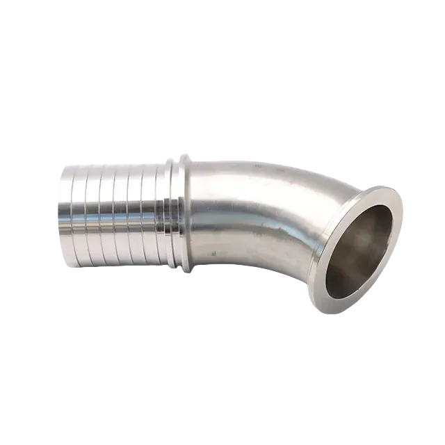 Sanitary Stainless Steel Aseptic Hose Barb - Clamp Elbow Adaptor Fitting — 2/6