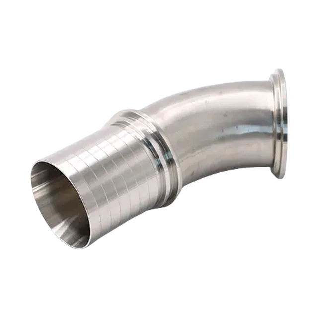 Sanitary Stainless Steel Aseptic Hose Barb - Clamp Elbow Adaptor Fitting — 6/6