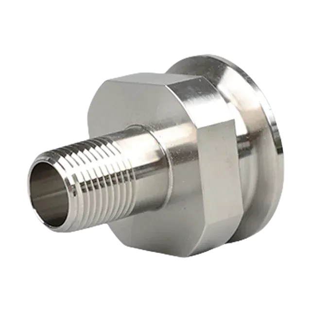 Sanitary Stainless Steel Food Grade Male Threaded to  Ferrule Clamp Fitting Adaptor — 2/6