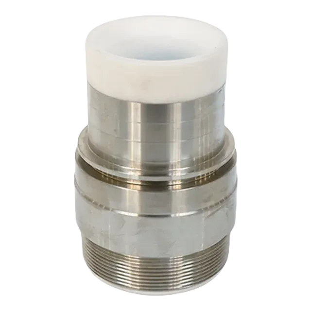 Sanitary Stainless Steel Aseptic PFA Lined  Male NPT to Barbed  Adaptor Connector Pipe Fitting — 6/6