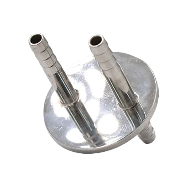 Sanitary Stainless Steel Food Grade Bottle Cap Adaptor Fitting Headpiece with Two Nozzles — 3/6