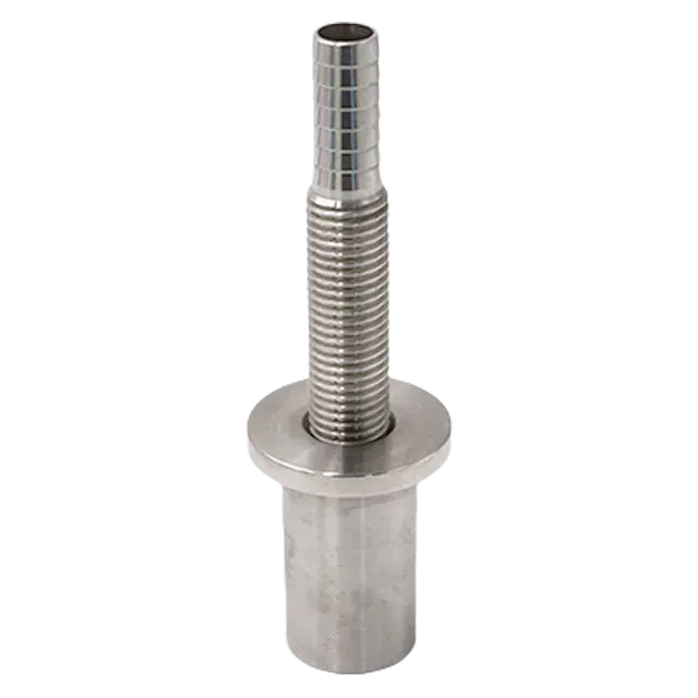 Sanitary Stainless Steel Food Grade Hose Barb Threaded Straight  Adaptor Fitting — 2/6