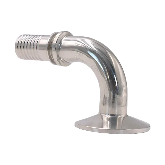 Sanitary Stainless Steel Food Grade Tri Clamp - Hose Barb 90 degree bend Adaptor Fitting — 2/6